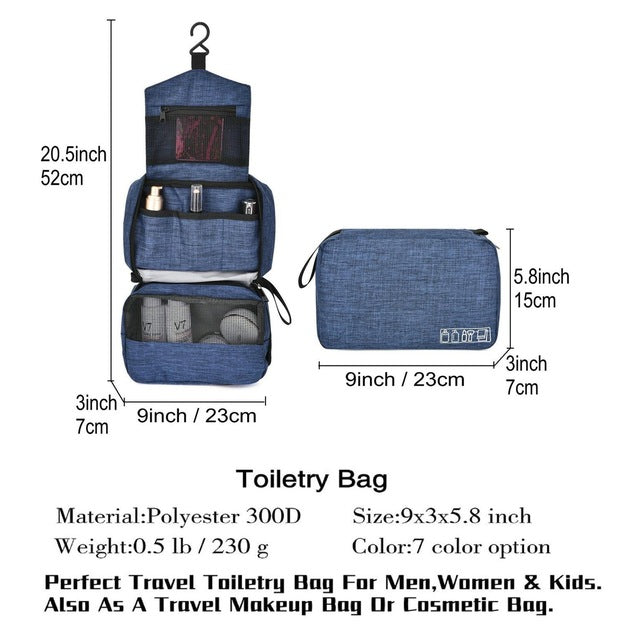 lightweight hanging travel toiletry bag