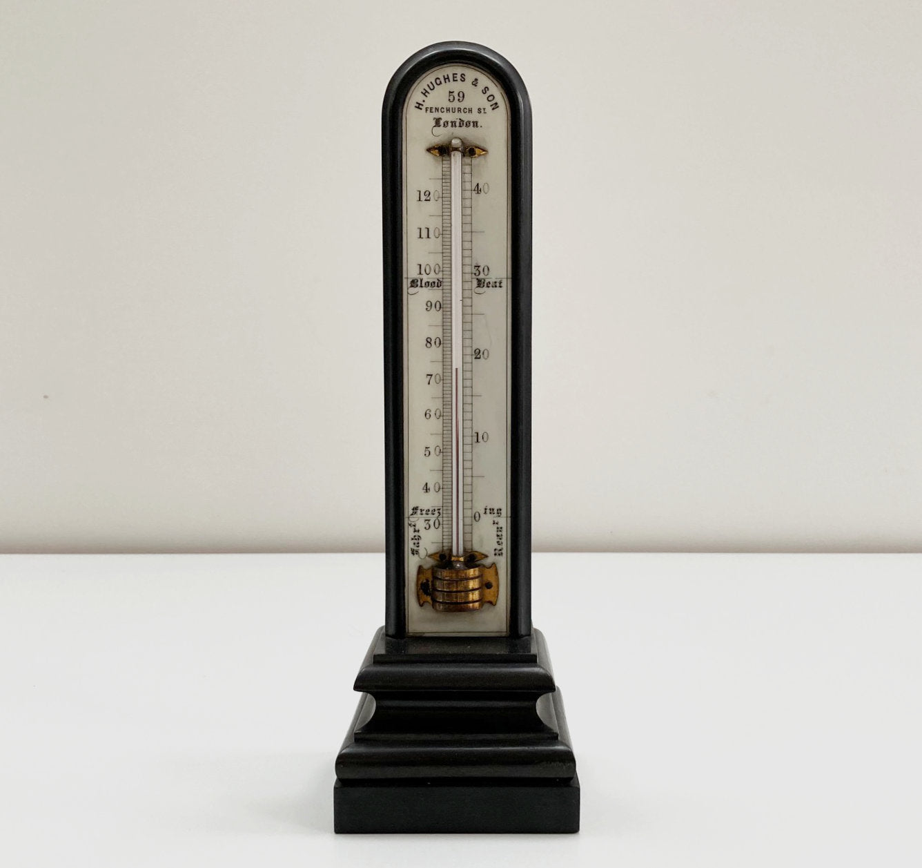 Large Victorian Desk Thermometer by Henry Hughes & Son of 59 Fenchurch ...