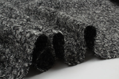 boucle wool fabric grey melange