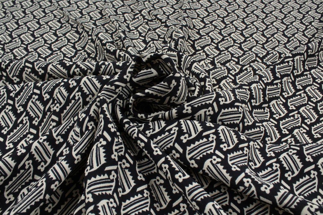 Printed Crêpe Marocain - Geometric - M.O.Q 30 Mts | Buy Fabrics Online ...