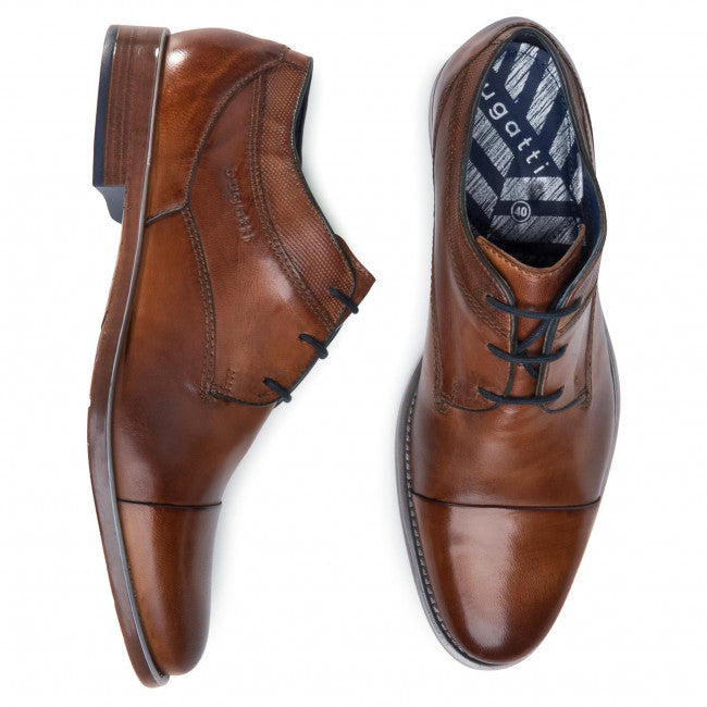 BUGATTI MENS - LICIO LEATHER DRESS SHOE WITH TOE CAP - COGNAC – Sample ...