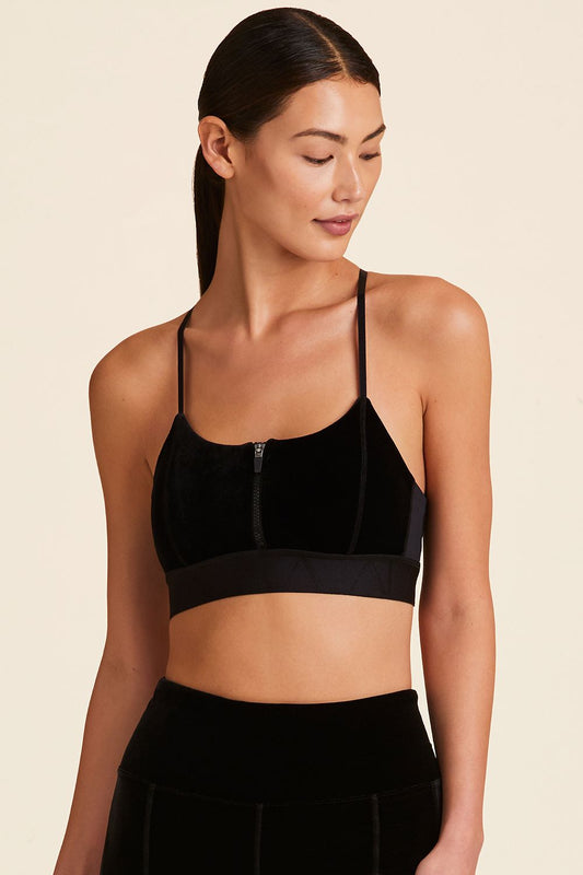 Black Velvet Sports Bra - The Revury