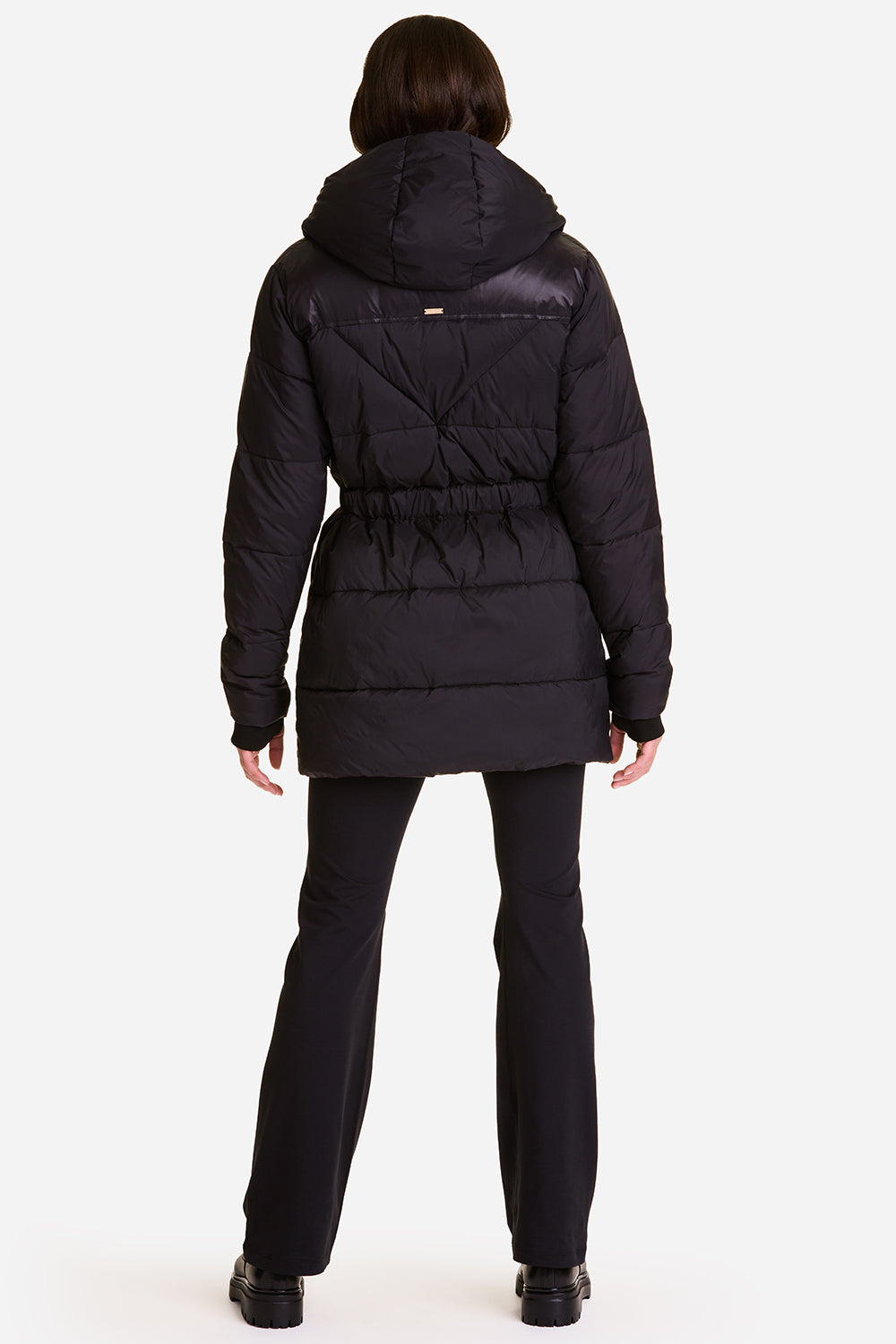 Black Mid-Length Belted Jacket - Verbier Puffer Coat | Alala