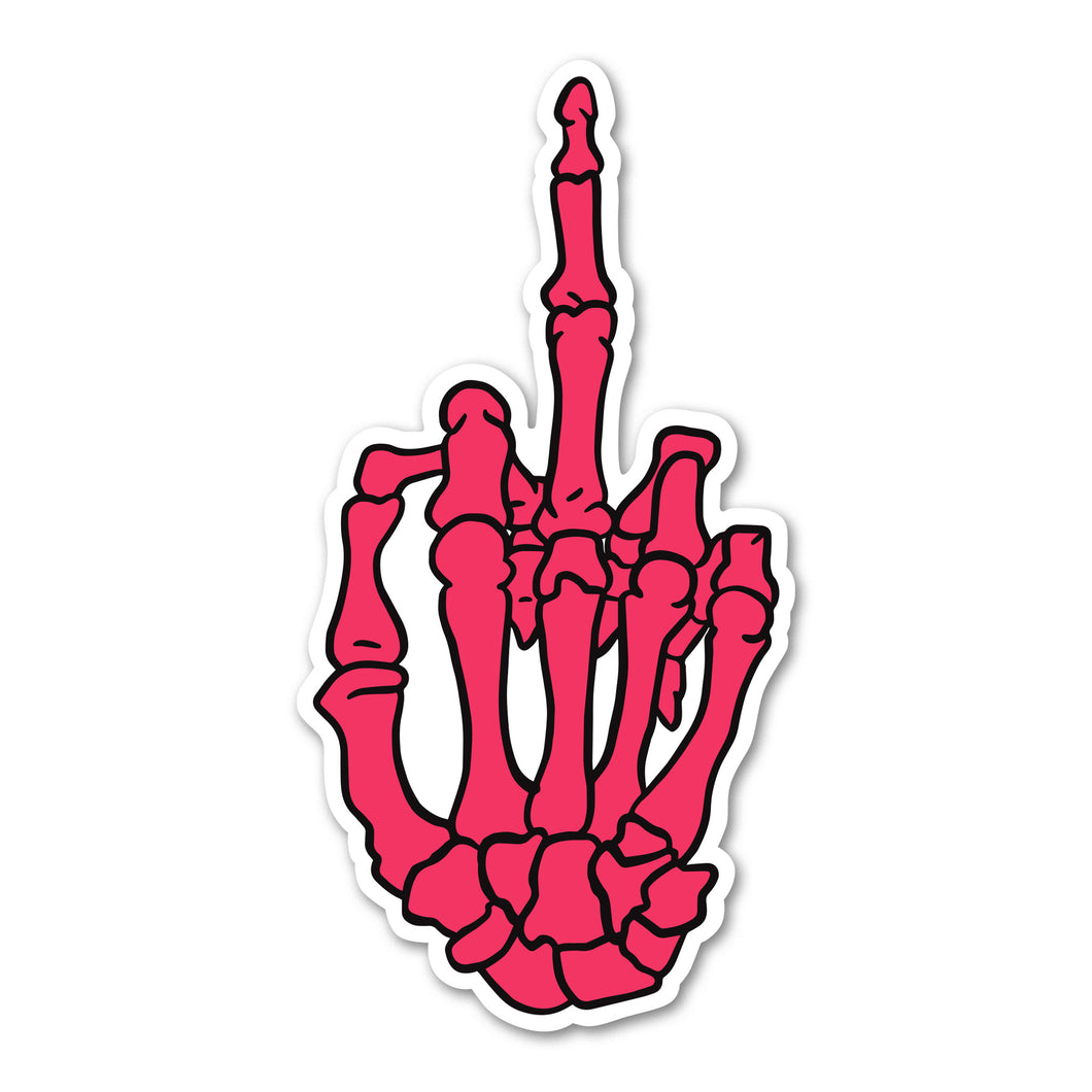 Skeleton Middle Finger Sticker Funny Vinyl Sticker Whatever Forever Press