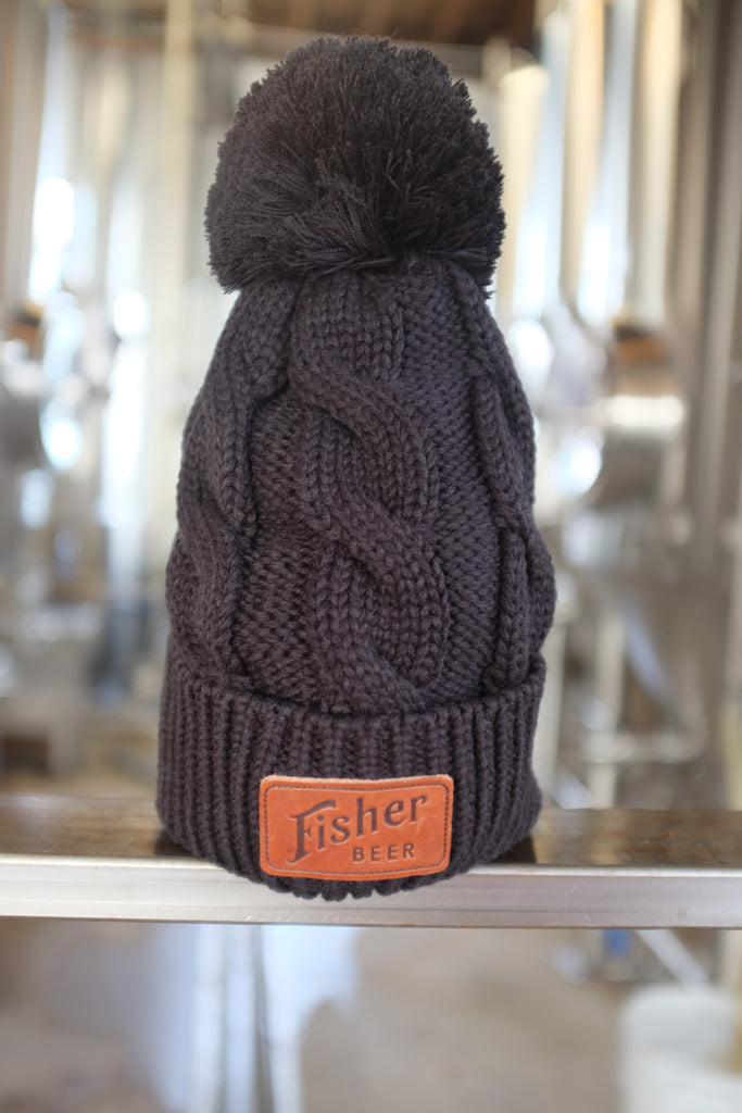 BetterFed Beef | Leather Patch Stocking Cap | Fleece-Lined Beanie