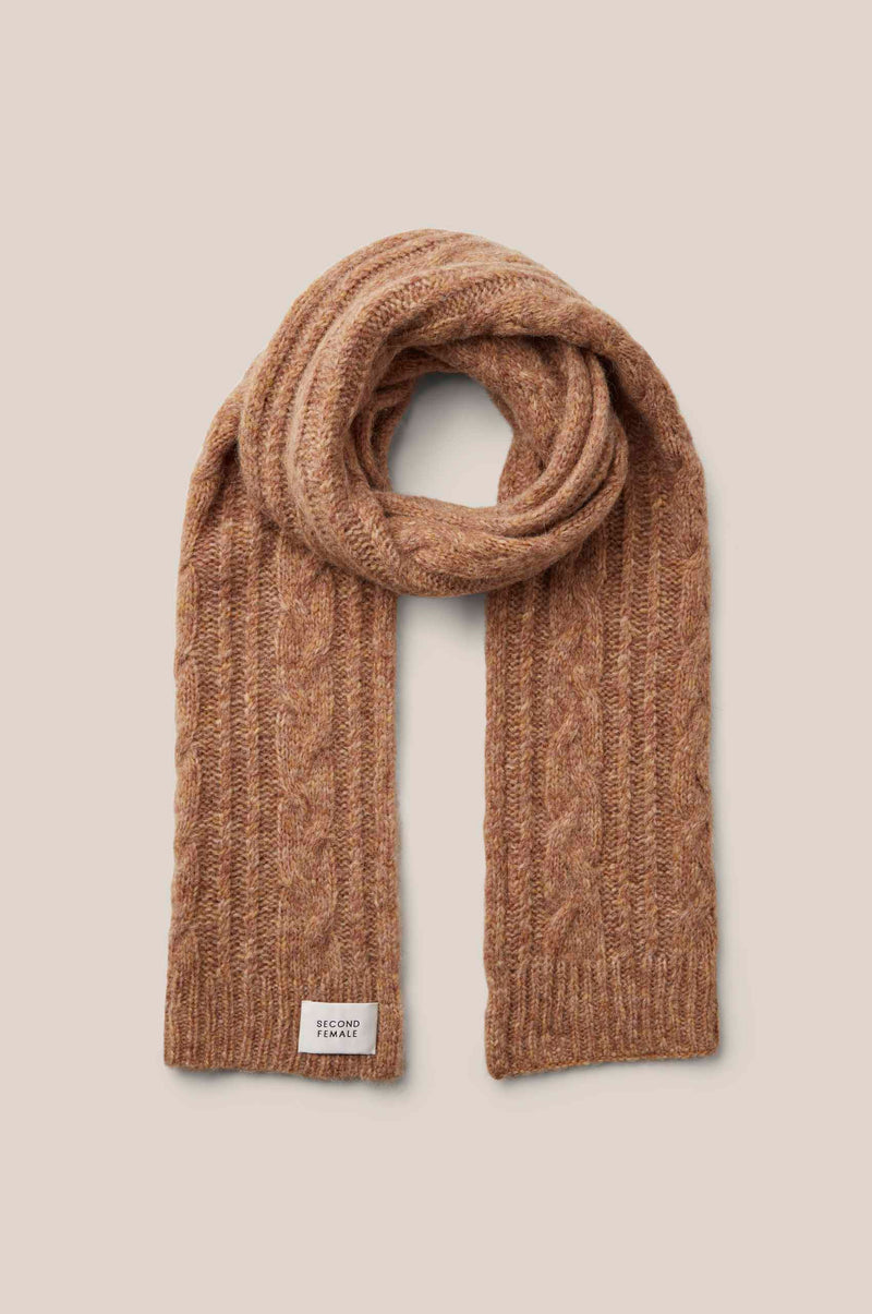 tan knit scarf