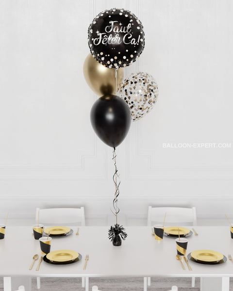 Noir et or - Bouquet de ballons d'anniversaire de chiffres l Ballon Expert  – Balloon Expert