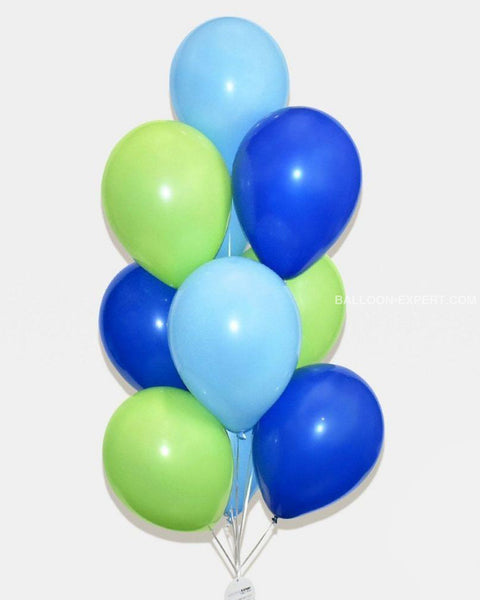 Pack 6 ballons métallisés modèle Joyeux Anniversaire bleu turquoise - ID'KDO