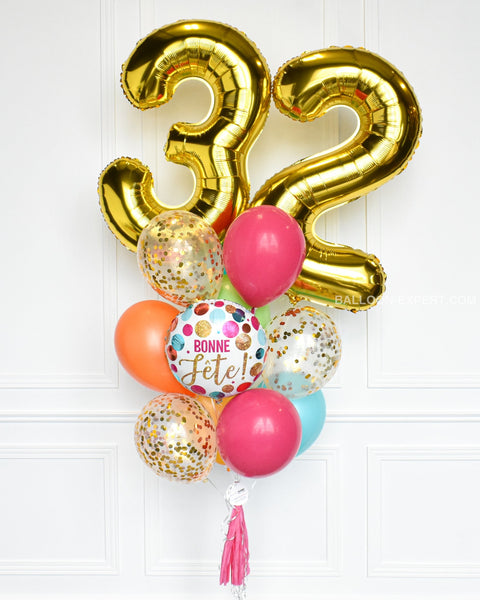 Bouquet De Ballons D Anniversaire Avec Confettis Et Chiffres Tropica Balloon Expert