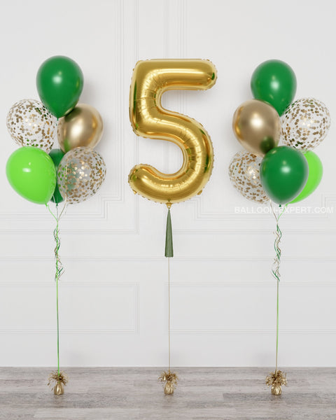 Ballon Numéro 73 Ans Vert Forrest Green Bouquet * Hooray 73 Ans Anniversaire