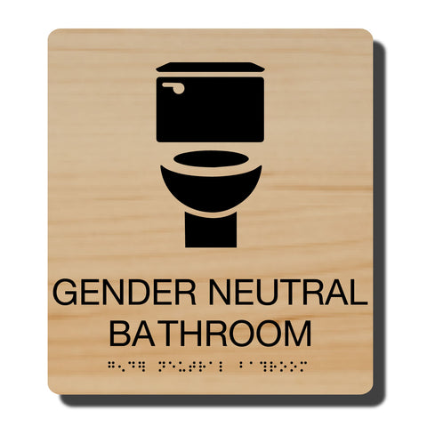 ADA Compliant Gender Neutral Restroom Sign with Braille - NapADAsigns