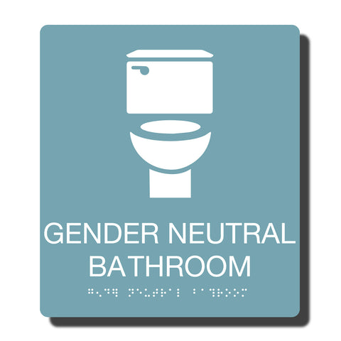 ADA Compliant Gender Neutral Restroom Sign with Braille - NapADAsigns