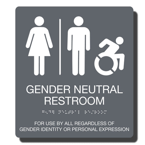 ADA Compliant Gender Neutral Restroom Sign_ADA Braille Sign_Durable Plastic ADA sign_NapADAsigns