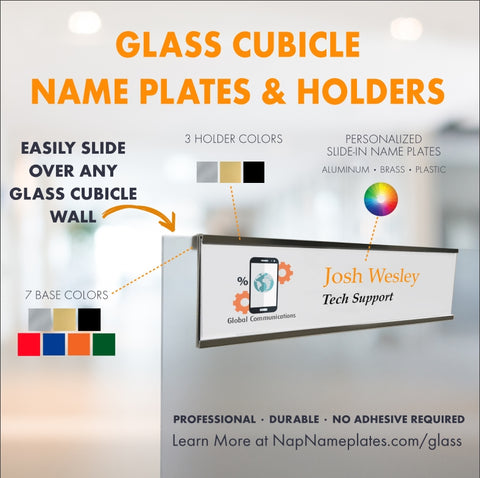 Glass Cubicle Nameplate Holders _ Napnameplates.com