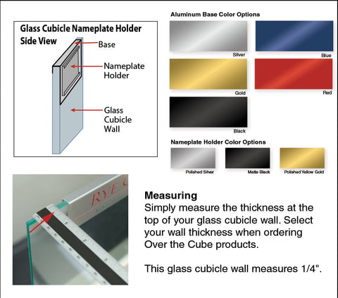 Glass Cubicle Nameplate Holders measuring _ NapNameplates.com