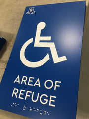 ADA Area of Refuge Safety Sign with Braille, ADA Compliant Interior Signs, NapADAsigns.com