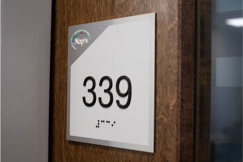 Custom ADA Braille Room Number Sign_ADA Sterling Collection_ADA Compliant_NapADASigns