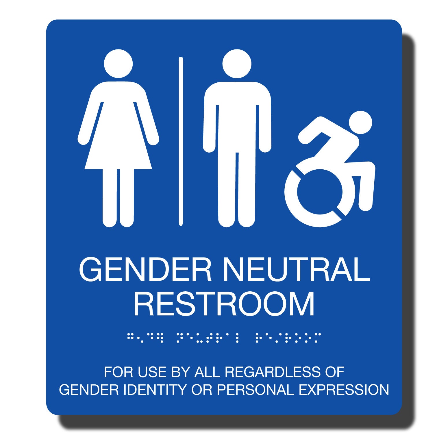 ADA Gender Neutral Bathroom Sign with Braille - NapADASigns.com
