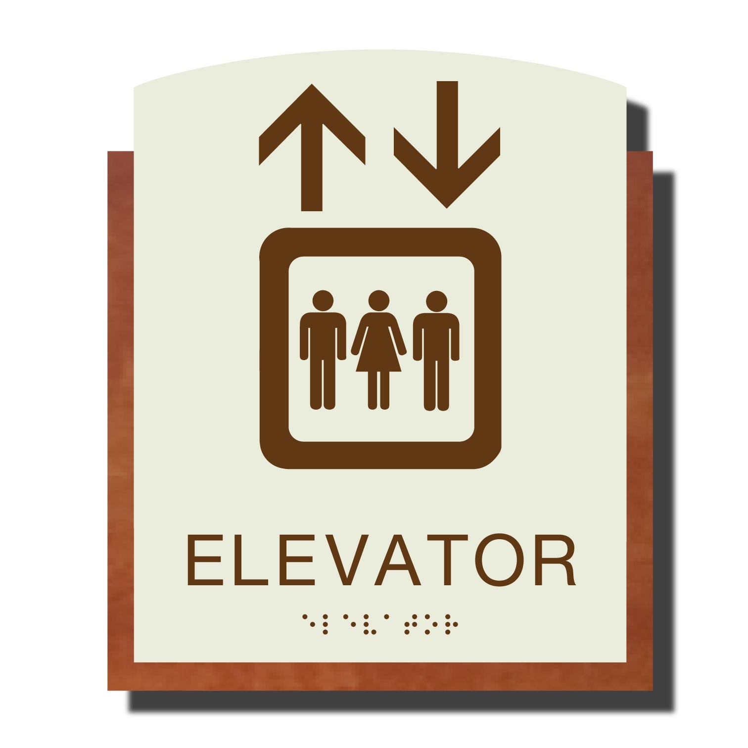 ADA Elevator Sign with Braille - Plastic - Timber Collection