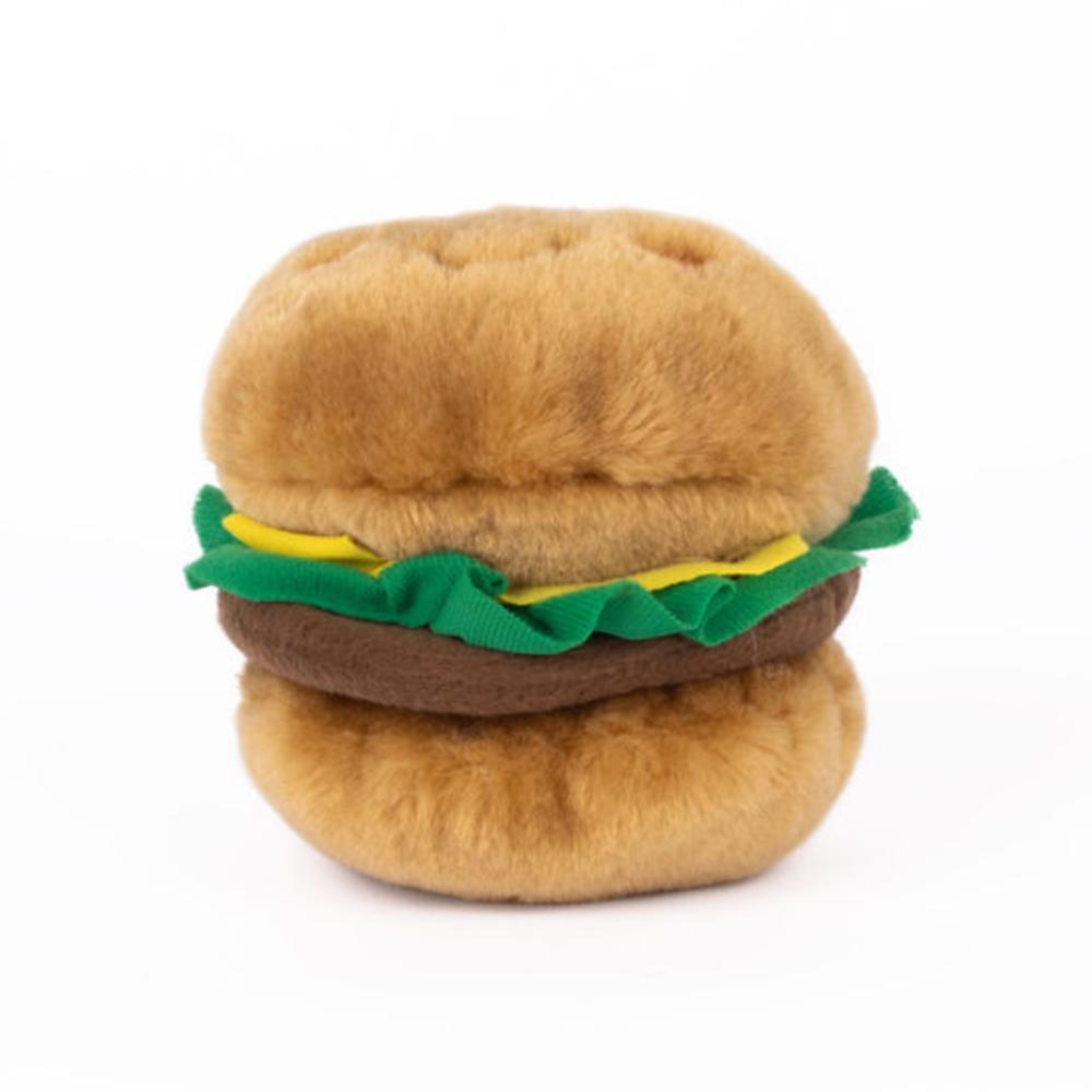 plush hamburger dog toy