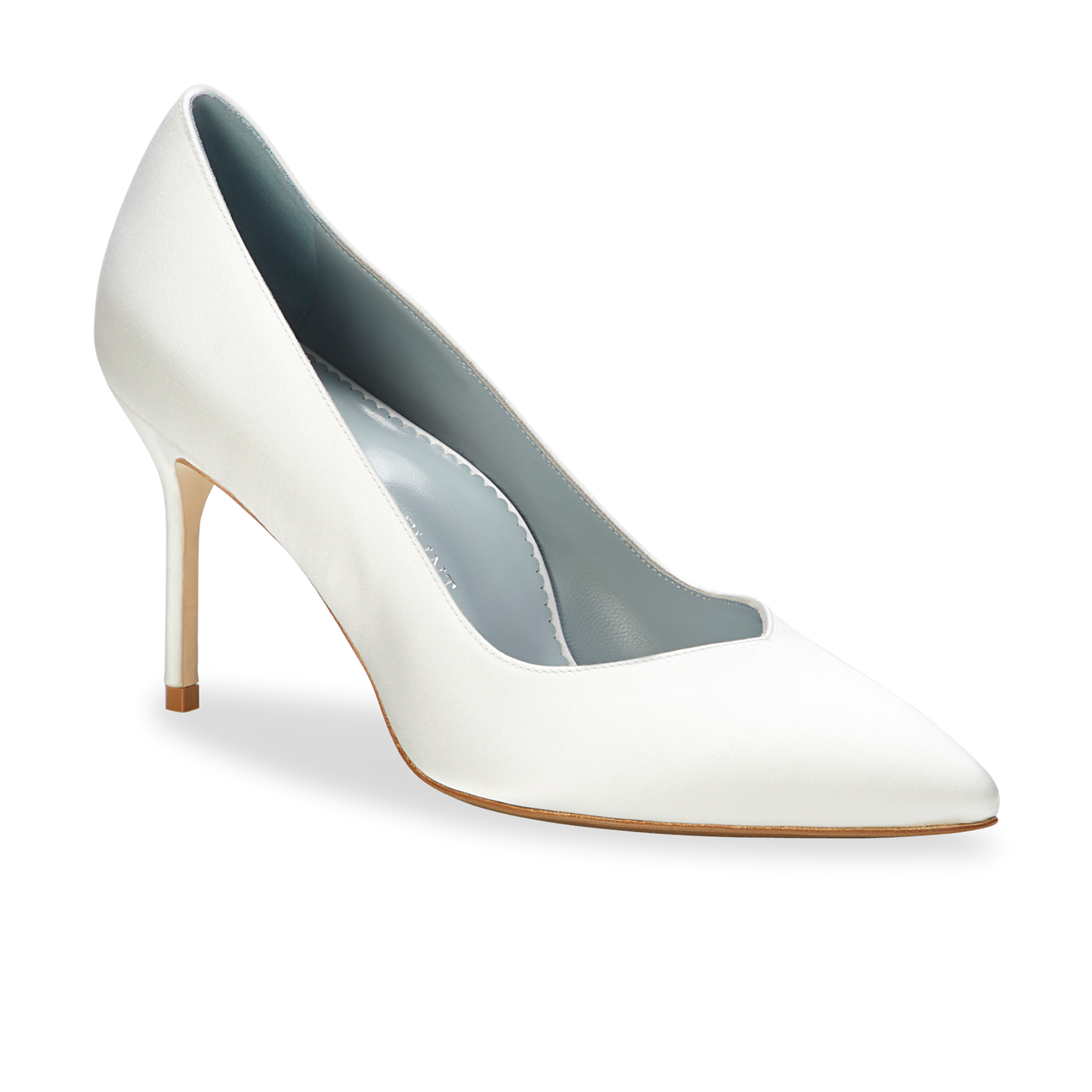 white satin wedding shoes