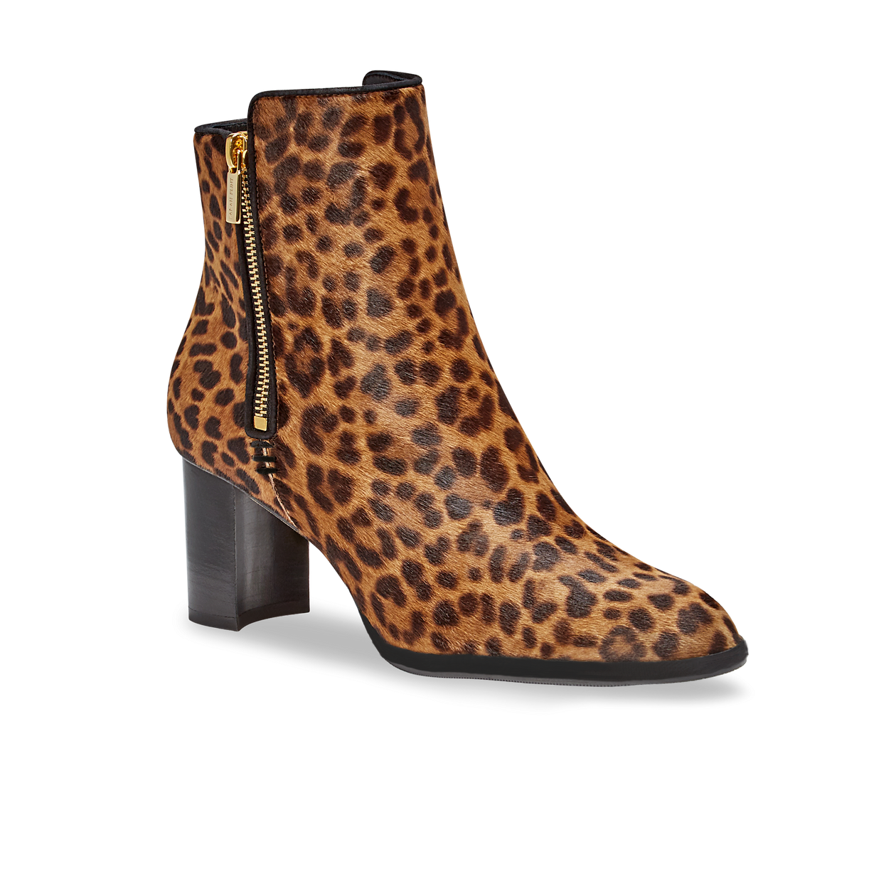 leopard haircalf booties