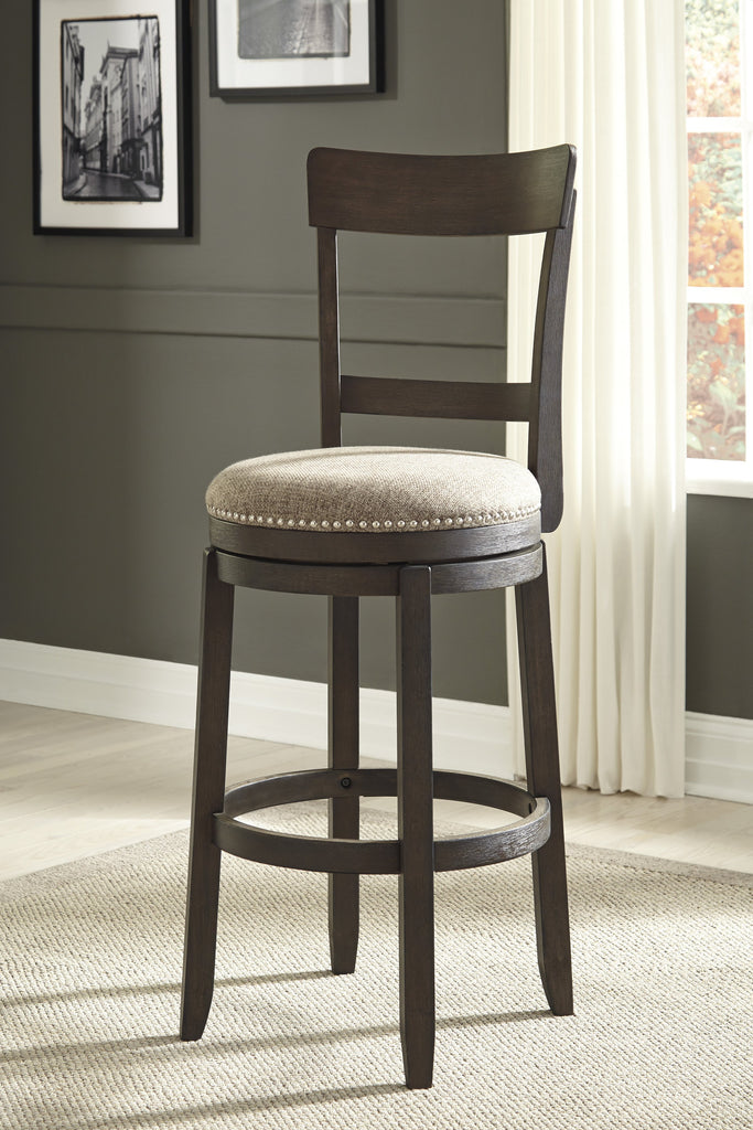 Chaleny Warm Brown Upholstered Bar Stool Set of 2