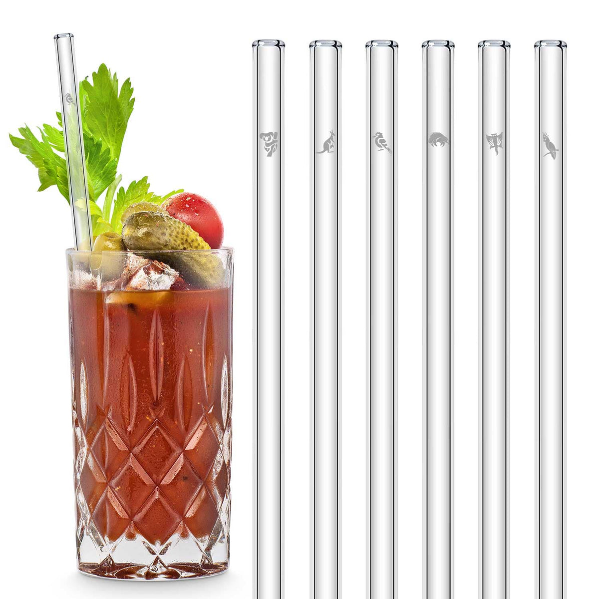 HALM Reusable Glass Straws Combo 9 inch + 8 inch + 6 inch Combo Pack – HALM  Straws