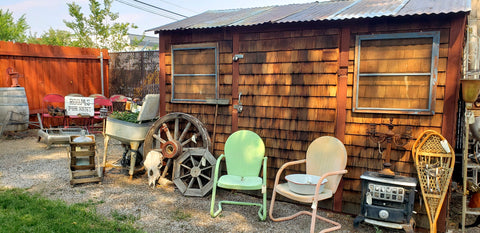 Outdoor furnishings and more in our Salvage Yard