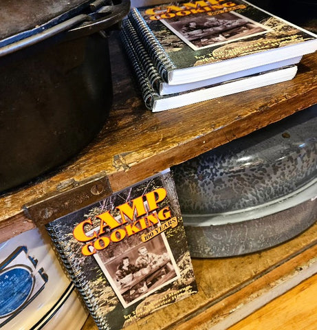 Camp cooking cookbook and camp cookware