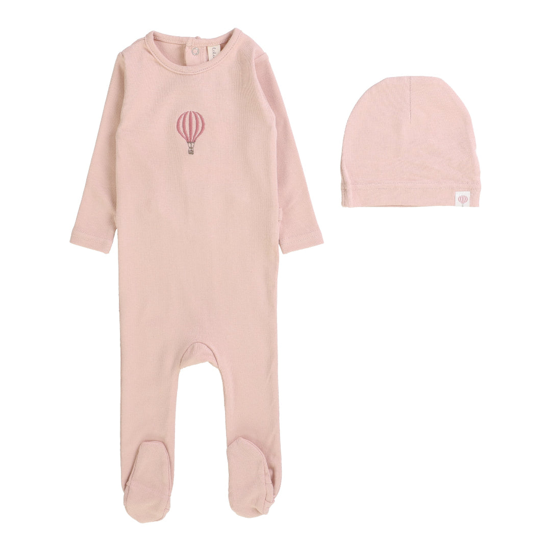  Peach Single Hot Air Balloon Footie Set