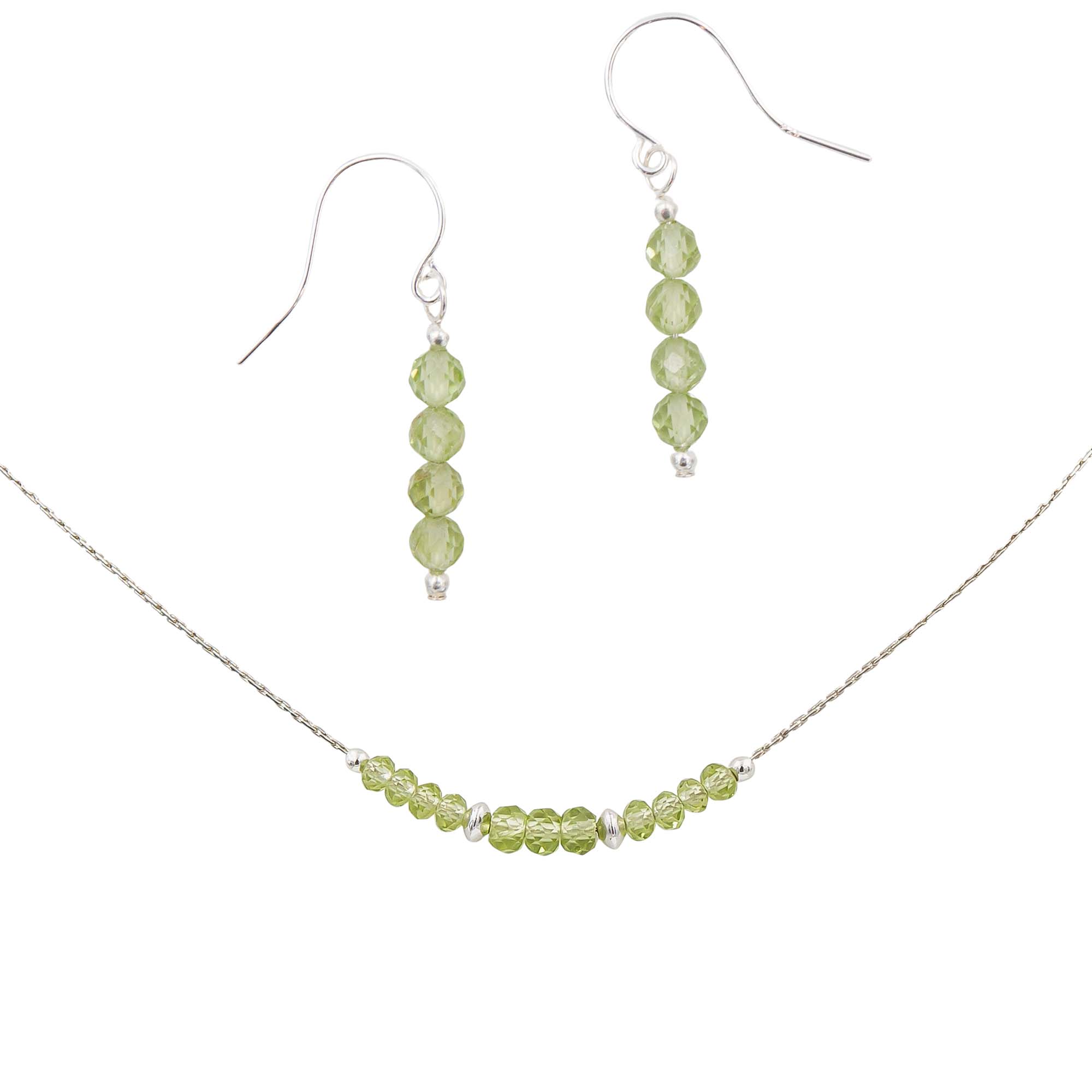 Panacea Silver Gemstone Necklace & Earring Gift Set| Boho Betty