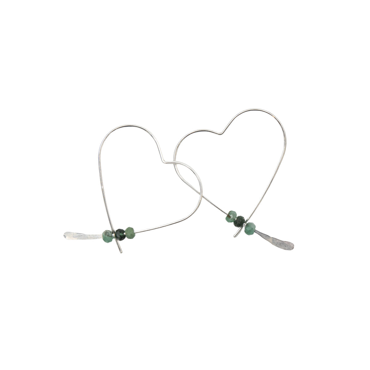 Earth Song Jewelry May Birthstone Handmade Emerald Heart Earrings