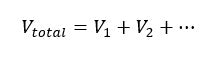 Lithium ion battery series formula, Vtotal = V1 + V2 + ...