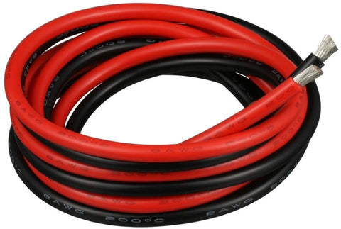 Jehu Garcia WindyNation 6 AWG 6 Gauge Single Red 1 foot w/ 3/8 Lugs Pure  Copper PowerFlex Battery Inverter Cables – Jag35