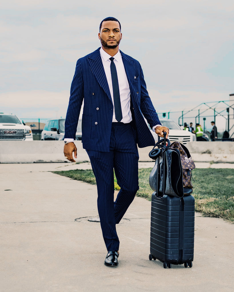 Southern Gents Doublebreasted Blazer - Navy Pinstripe