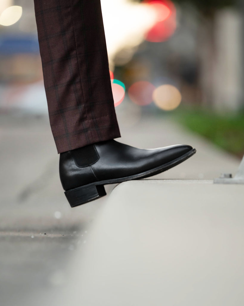 Southern Gents Dark Brown Plaid Trouser and Damien Chelsea Boots