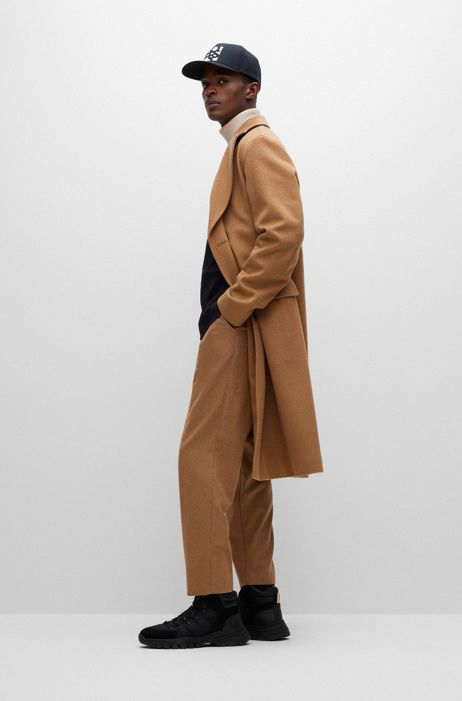 Mens 3/4 Genuine Sheepskin Coat Classic Tan Brown Camel Jacket Cream Fur |  eBay