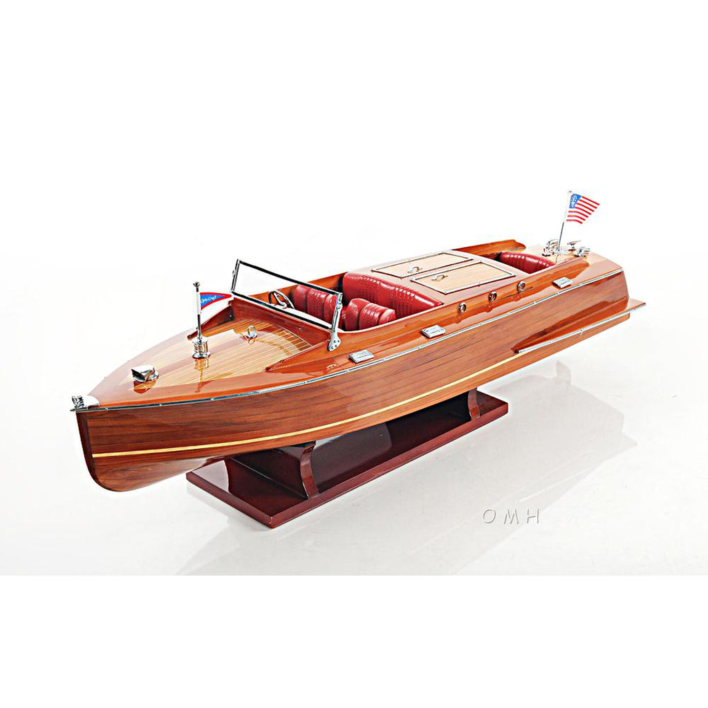 classic runabout boat clipart