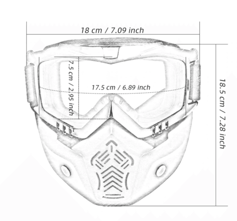 Gafas de esquí de nieve con filtro bucal