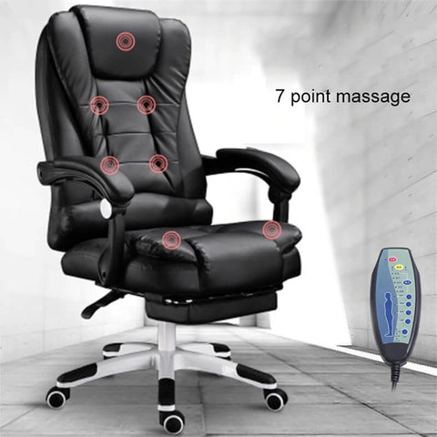 Sillón de masaje reclinable de primera calidad con cómodo cuero y reposapiés extensible