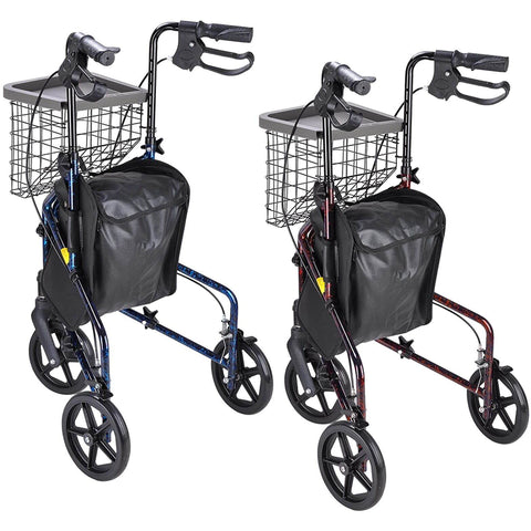 Lightweight Rollator Adult 3 Wheel Walker with Basket