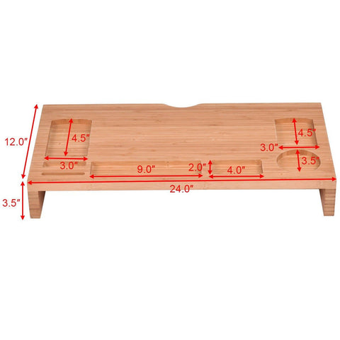 Premium Wooden Monitor Riser Desk Shelf Stand