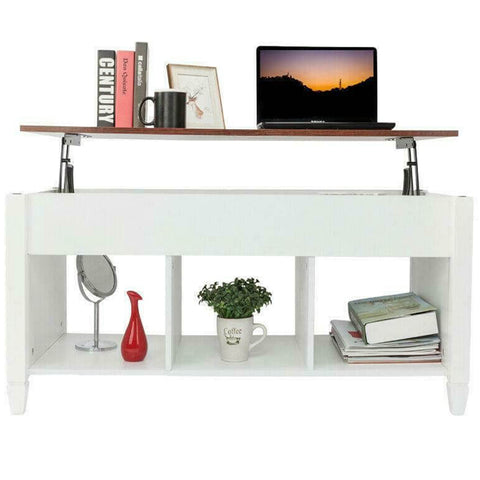 Premium Lift Top Coffee Table with Storage Shelves
