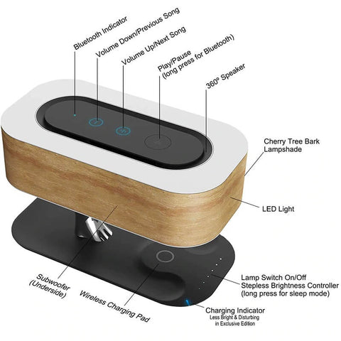 Lámpara de mesa inteligente Tree of Light con altavoz Bluetooth