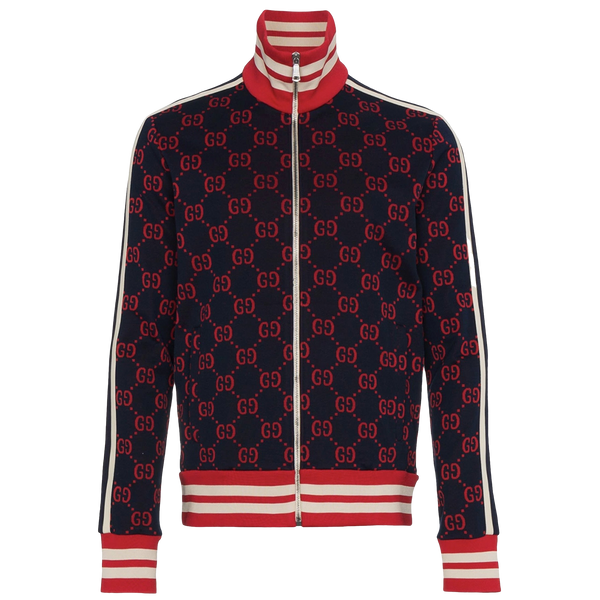 red and blue gucci tracksuit