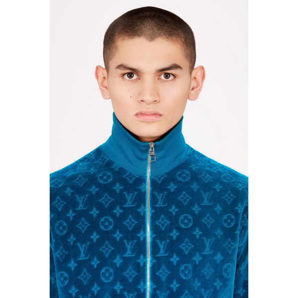 Louis Vuitton Cotton Velour Monogram Blousson (Blue) | Moretti Menswear