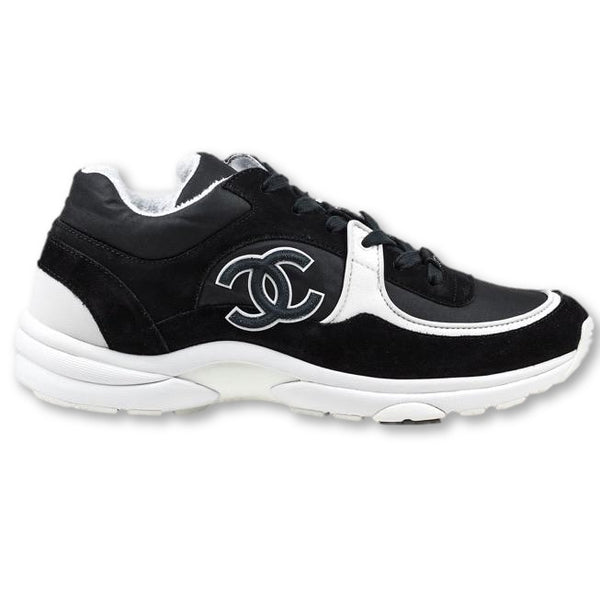 chanel trainers white and black