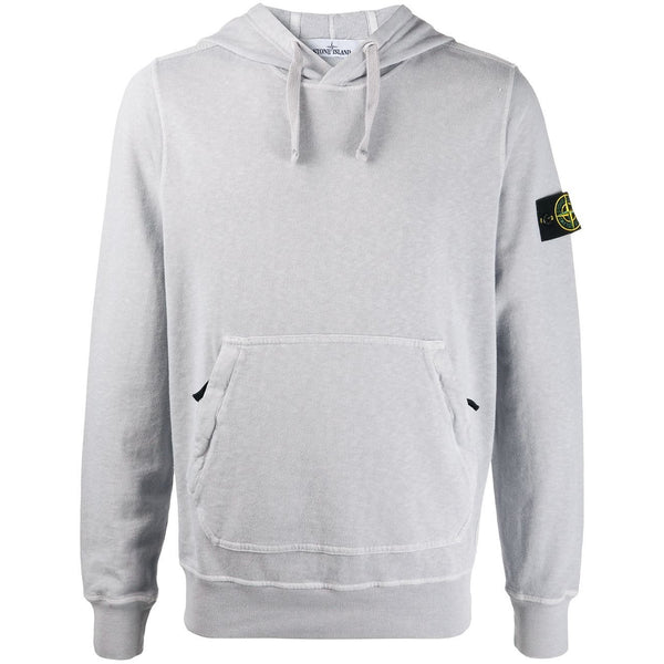 stone island logo patch hoodie