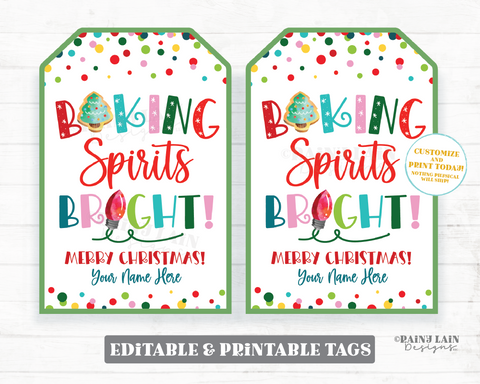 Printable Christmas Food Labels, Baked With Love Christmas Gift Tags, -  Sunshinetulipdesign